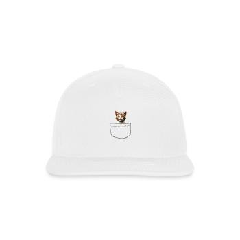 Cute cat, Cat lover, Geo cat, lonely cat, Cat mom - Snapback Baseball Cap - white - Front