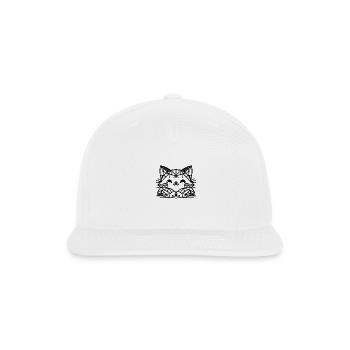 Cute Geo Cat, lonely cat, Cat mom, Cat lover, cat - Snapback Baseball Cap - white - Front
