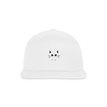 Minimalist Cute Cat Face - Snapback Baseball Cap - white - Front
