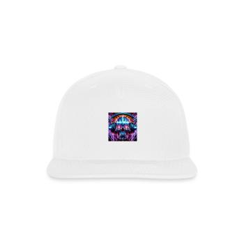 Futuristic DJ Skull - Snapback Baseball Cap - white - Front