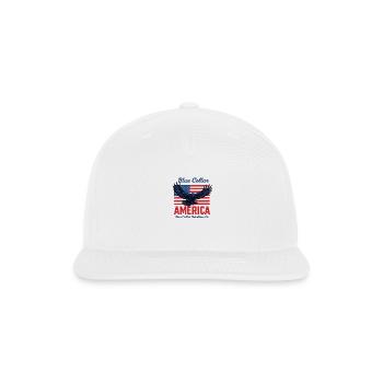 American Flag Bold Patriotic Eagle | Blue Collar - Snapback Baseball Cap - white - Front