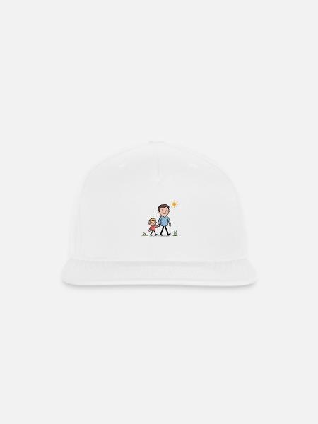 Father and Son Doodle Drawing - Snapback Baseball Cap - white