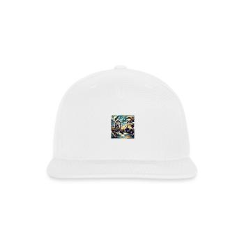 Enchanted Night: Ferris Wheel & Palms - Snapback Baseball Cap - white - Front