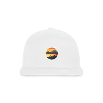 Serene Sunset Over Floral Shore - Snapback Baseball Cap - white - Front