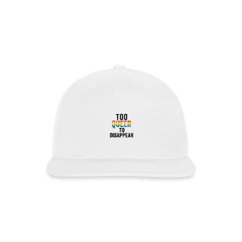 Too queer to disappear. - Snapback Baseball Cap - white - Front