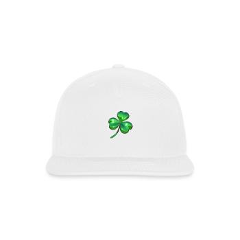 3D Shamrock - Snapback Baseball Cap - white - Front