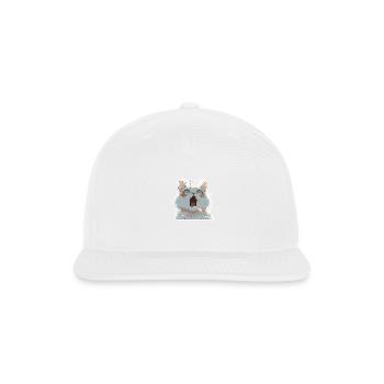 PURRCRAFT - Shocked Cat - A - Snapback Baseball Cap - white - Front