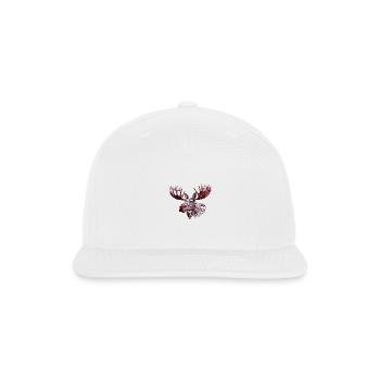 Crimson Antler Moose Pebble Art Illustration - Snapback Baseball Cap - white - Front