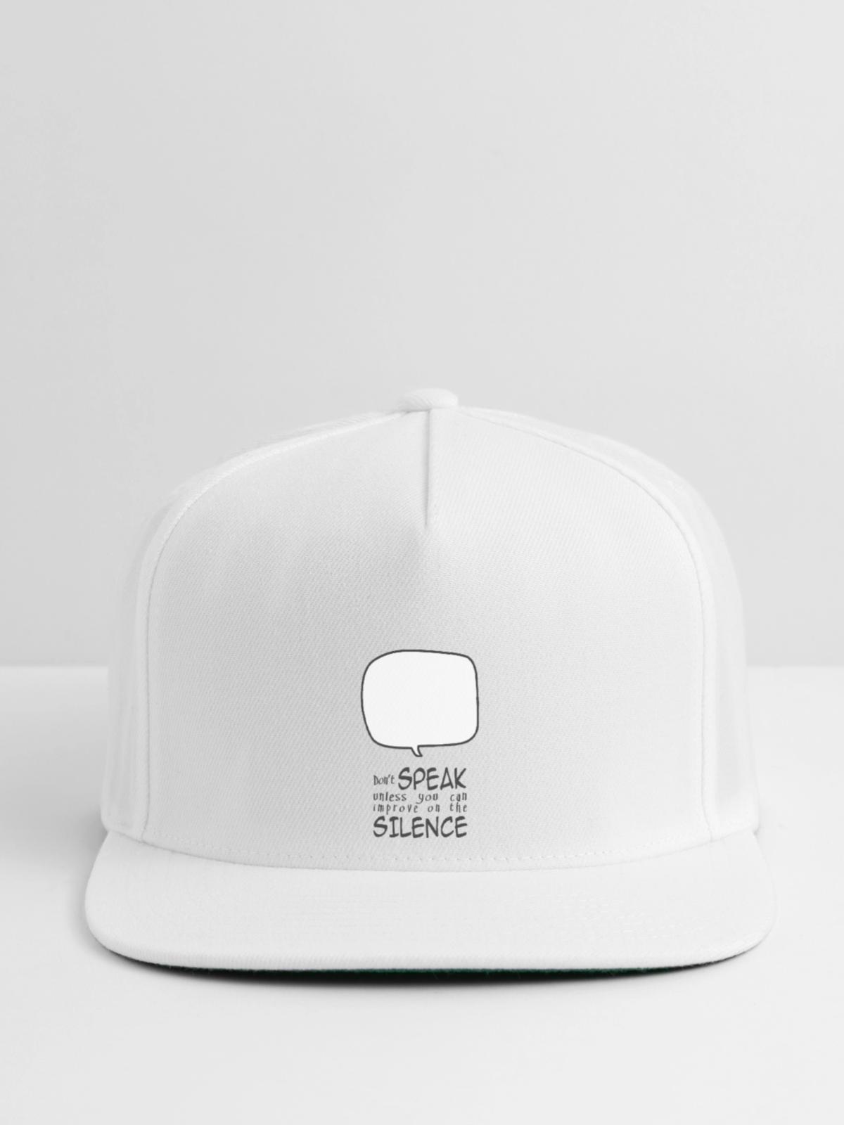 Don't Speak - Snapback Baseball Cap - white - Front