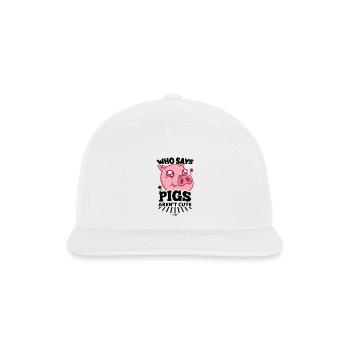 Pig girl piglets sow - Snapback Baseball Cap - white - Front
