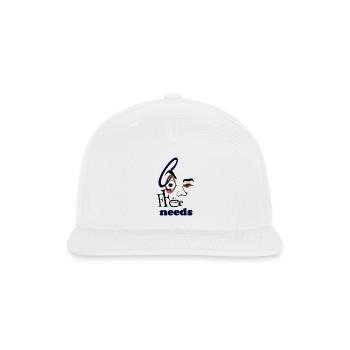 Coffee Needs Open Eyes - Snapback Baseball Cap - white - Front