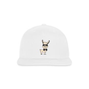 Sharp Dressed Llama - Snapback Baseball Cap - white - Front