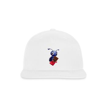 an ant - Snapback Baseball Cap - white - Front