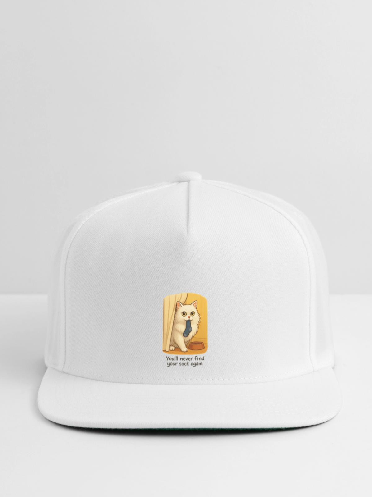 The Sock Thief - Snapback Baseball Cap - white - Front