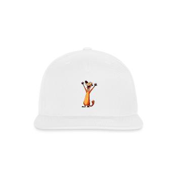 Excited Cheetah Cartoon Character - Snapback Baseball Cap - white - Front