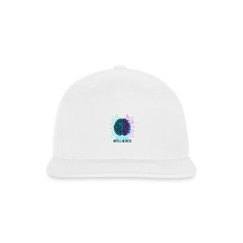 Neon AI Brain Circuitry - Snapback Baseball Cap - white - Front