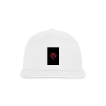 Crimson Wolf Emblem - Snapback Baseball Cap - white - Front