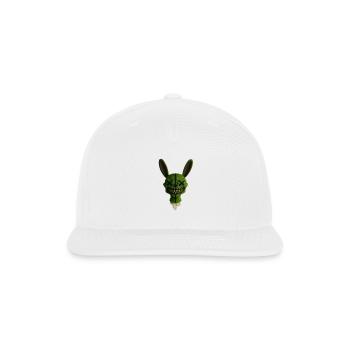 Stitched Grin Bunny Plush - Snapback Baseball Cap - white - Front