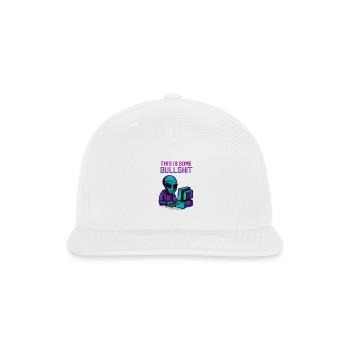 Neon Alien at Retro Computer - Snapback Baseball Cap - white - Front