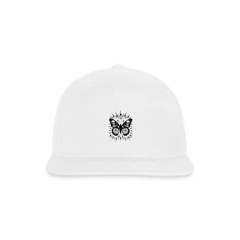 Dark Skull Butterfly Burst - Snapback Baseball Cap - white - Front