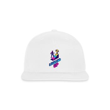 Leveling Up • Neon Isometric Gamer Design - Snapback Baseball Cap - white - Front