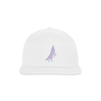 Howling Wolf Calligraffiti - Snapback Baseball Cap - white - Front