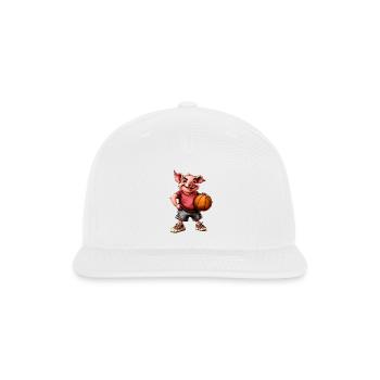 Pig Basketball Player / Basketball Sow - Snapback Baseball Cap - white - Front