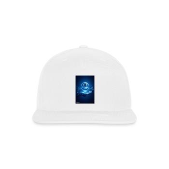 Blue Neon Bot Hovers - Snapback Baseball Cap - white - Front