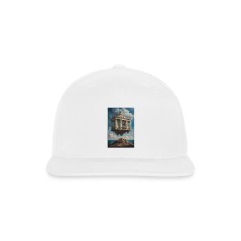 Floating Neoclassical Temple - Snapback Baseball Cap - white - Front