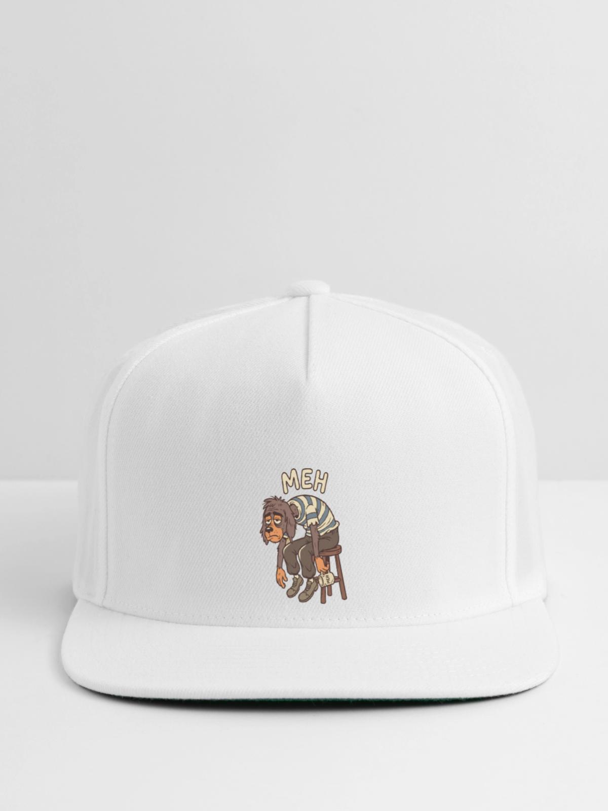 Meh Dog Striped Sweater - Snapback Baseball Cap - white - Front