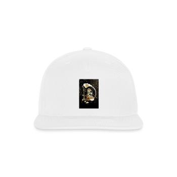 Luxury Gold & Black Floral Letter D - Elegant Mono - Snapback Baseball Cap - white - Front