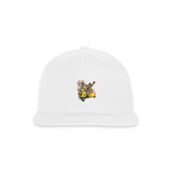 Puptastic Parade on Yellow Scooter - Snapback Baseball Cap - white - Front