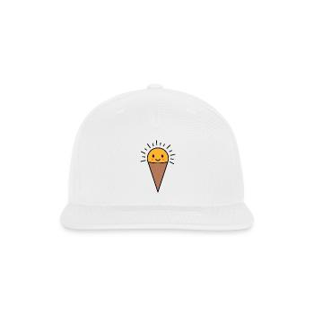 Cheerful Ice Cream Cone - Snapback Baseball Cap - white - Front