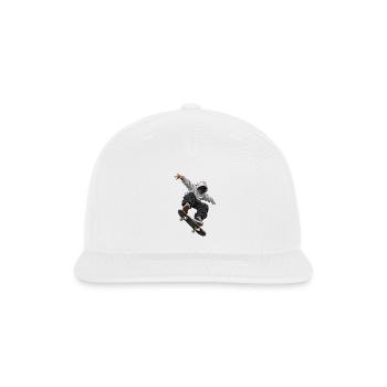 Skater Skeleton Kickflip Streetwear - Snapback Baseball Cap - white - Front