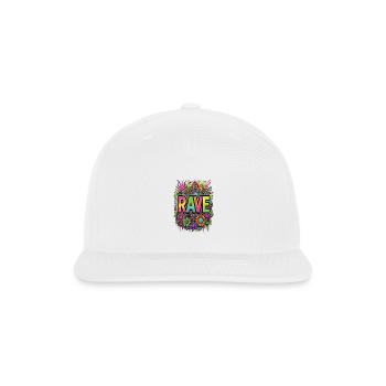 RAVE Neon Flowers  - Snapback Baseball Cap - white - Front