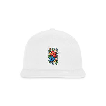 Colorful Floral Bouquet Vintage Botanical Design - Snapback Baseball Cap - white - Front