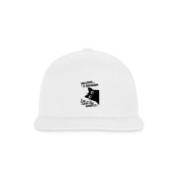 Welcome to the Bathroom A Cat Will Be With You - Snapback Baseball Cap - white - Front