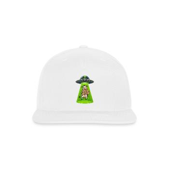 Cow Abduction UFO Escape - Snapback Baseball Cap - white - Front