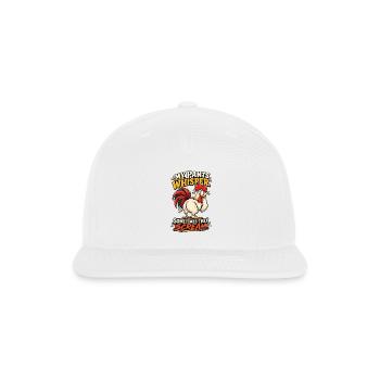 Funny Rooster Pants Whisper Sometimes They Scream - Snapback Baseball Cap - white - Front