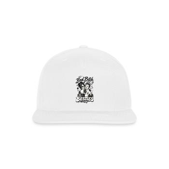 Besties Monochrome Duo Bad Bitch - Snapback Baseball Cap - white - Front