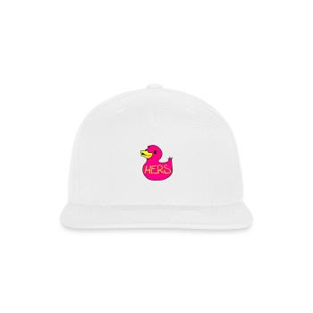 rubber duckie hers - Snapback Baseball Cap - white - Front