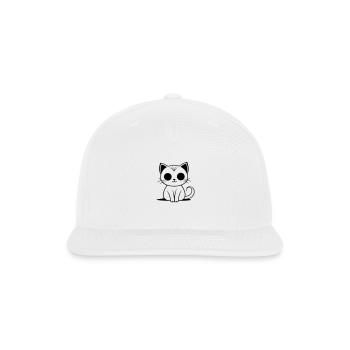 A pet black cat - Snapback Baseball Cap - white - Front