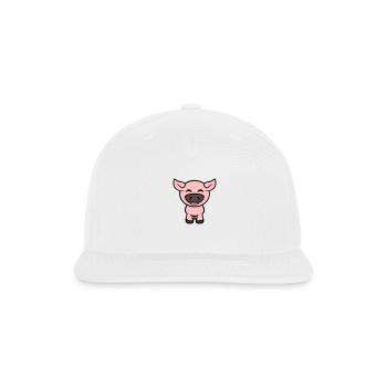 Little cute piggy pig piglet cartoon animal love - Snapback Baseball Cap - white - Front