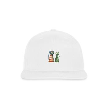 Funny Cat - Snapback Baseball Cap - white - Front