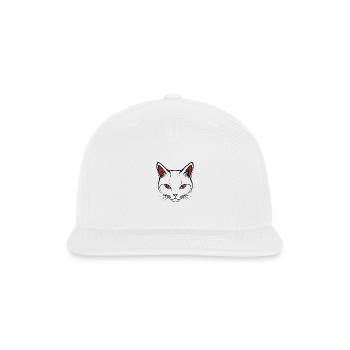 Cat face - Snapback Baseball Cap - white - Front