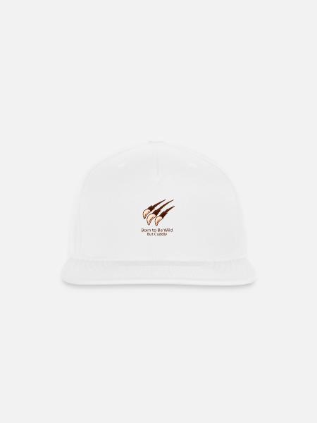 Born to Be Wild – But Cuddly Cuddles with Claws - Snapback Baseball Cap - white