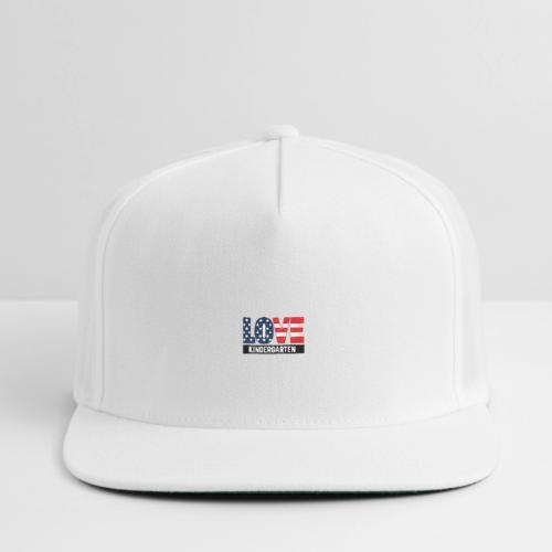 Love Kindergarten Patriotic Graduation - Snapback Baseball Cap