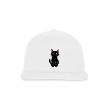 The Quirky Black Cat - Snapback Baseball Cap - white - Front