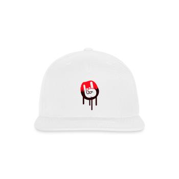 Heavy metal graffiti drop horn finger hand gesture - Snapback Baseball Cap - white - Front