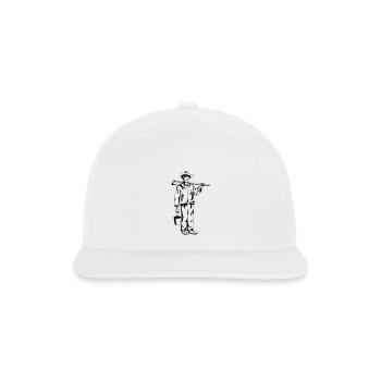 farmer holding hoe and bucket in single color - Snapback Baseball Cap - white - Front